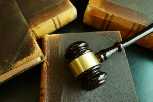 gavel and law books